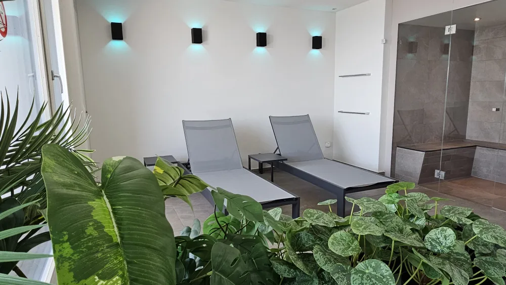 Guggach Wellness Spa Sun Loungers and Steaming Bath